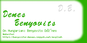 denes benyovits business card